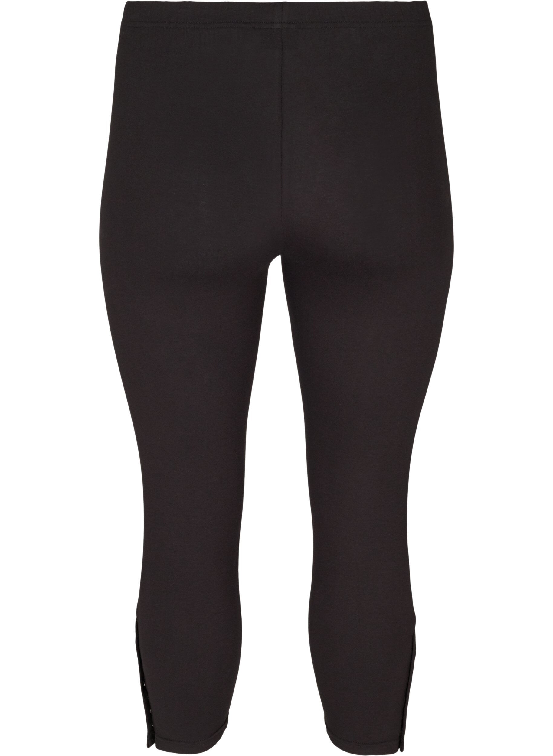 Zizzi 3/4-Leggings mit Kn&ouml;pfen, Black, Packshot image number 1