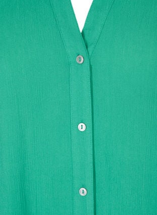 Kurzärmeliges Viskose-Shirt mit V-Ausschnitt, Holly Green, Packshot image number 2