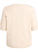 Fein gestrickte Bluse mit kurzen &Auml;rmeln, Beige, Packshot image number 1