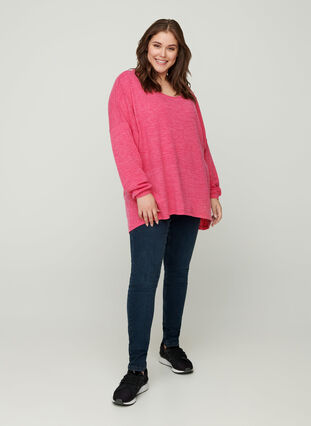 Bluse mit langen Ärmeln, Fandango Pink ASS, Model image number 2