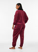Lockere Hose aus Velours, Rot, Model image number 1