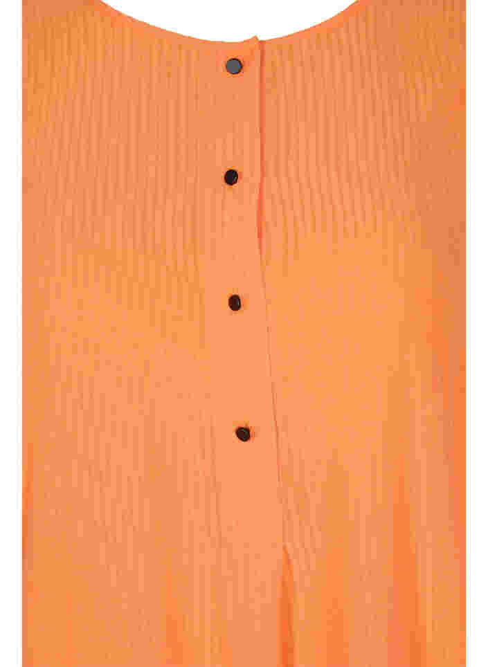 Gestreiftes Viskosekleid mit langen Ärmeln, Amberglow, Packshot image number 2