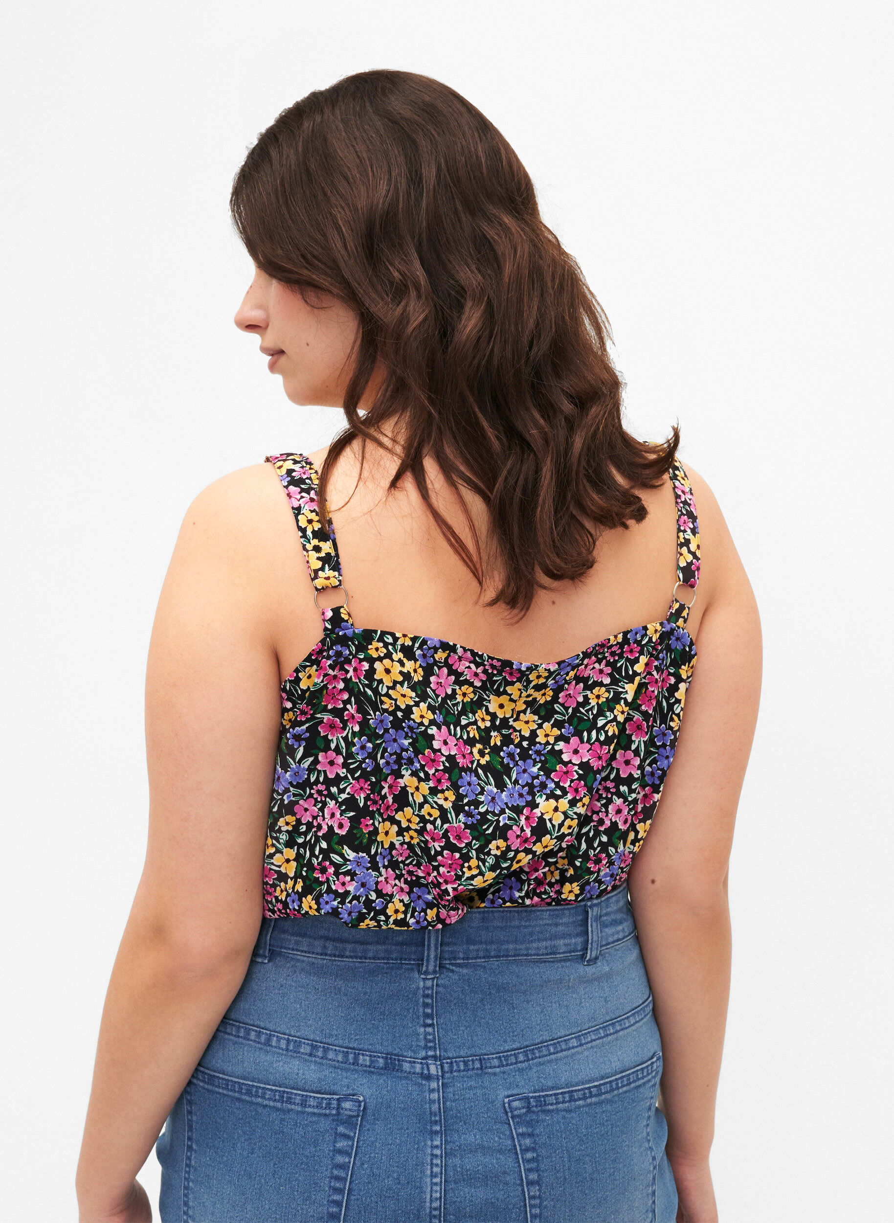 Zizzi FLASH - Top mit Print, Multi Flower, Model image number 1