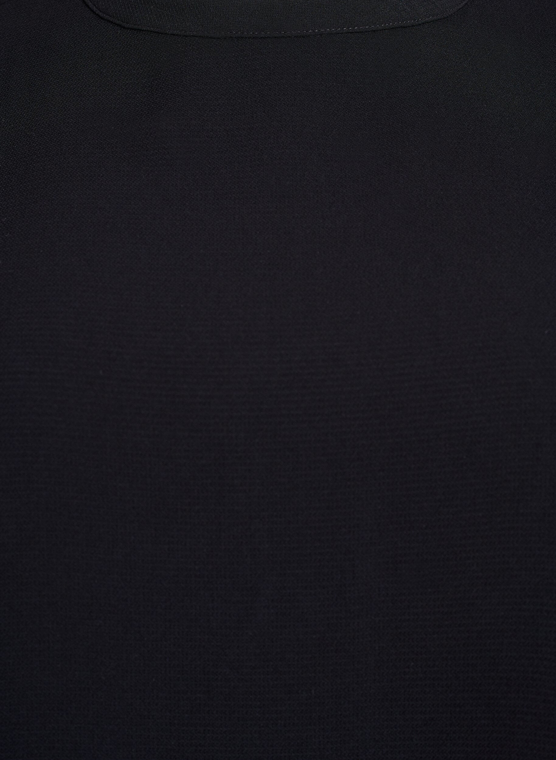 Zizzi Bluse mit Streifendetail an den &Auml;rmeln, Schwarz, Packshot image number 2