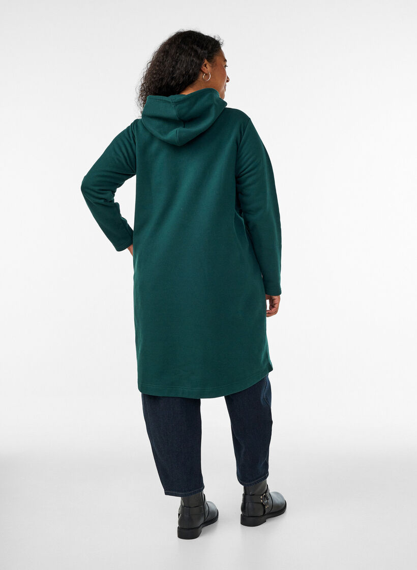 Kapuzen-Sweatkleid mit Taschen, 0648, Model image number 1