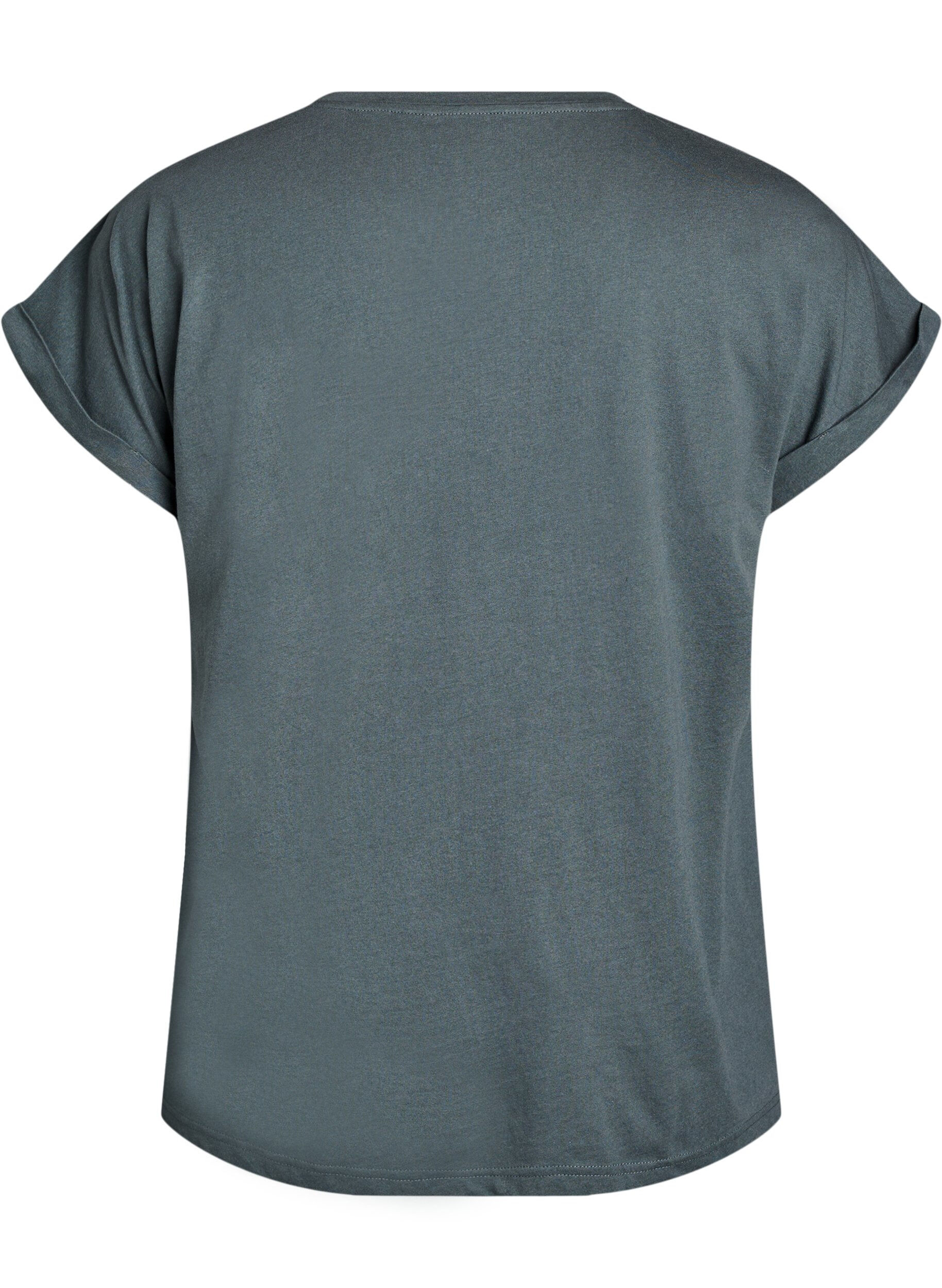 ZizziKurz&auml;rmeliges T-Shirt aus einer Baumwollmischung, Gr&uuml;n, Packshot image number 1