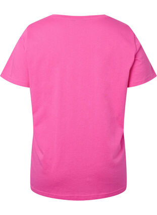 T-Shirt aus Baumwolle mit Textprint, Shocking Pink W. LOS, Packshot image number 1