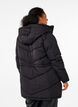 Mittellange Pufferjacke mit Kapuze, Black, Model image number 2
