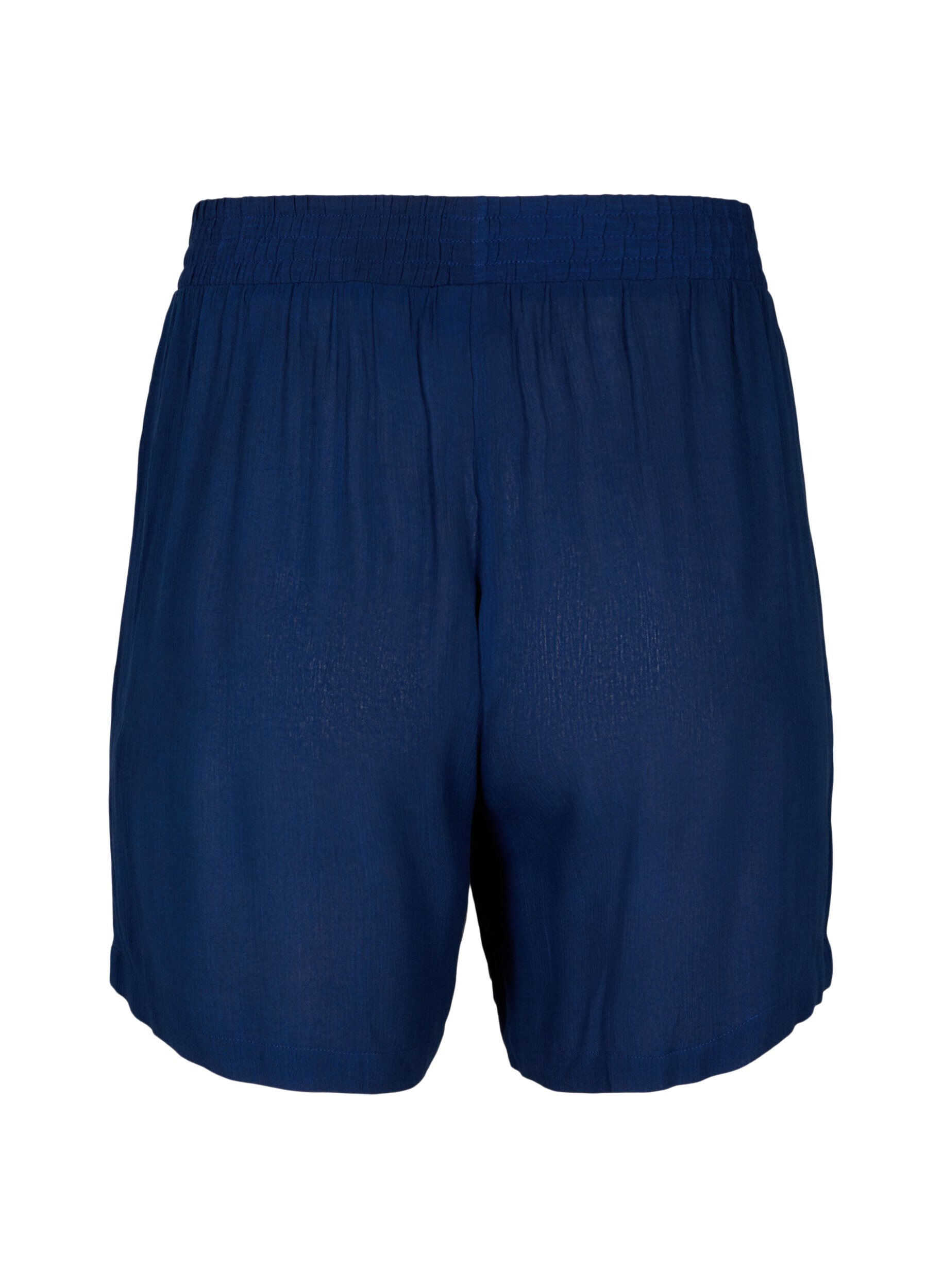 Zizzi Kurze Hose aus Viskose mit hoher Taille, Medieval Blue, Packshot image number 1