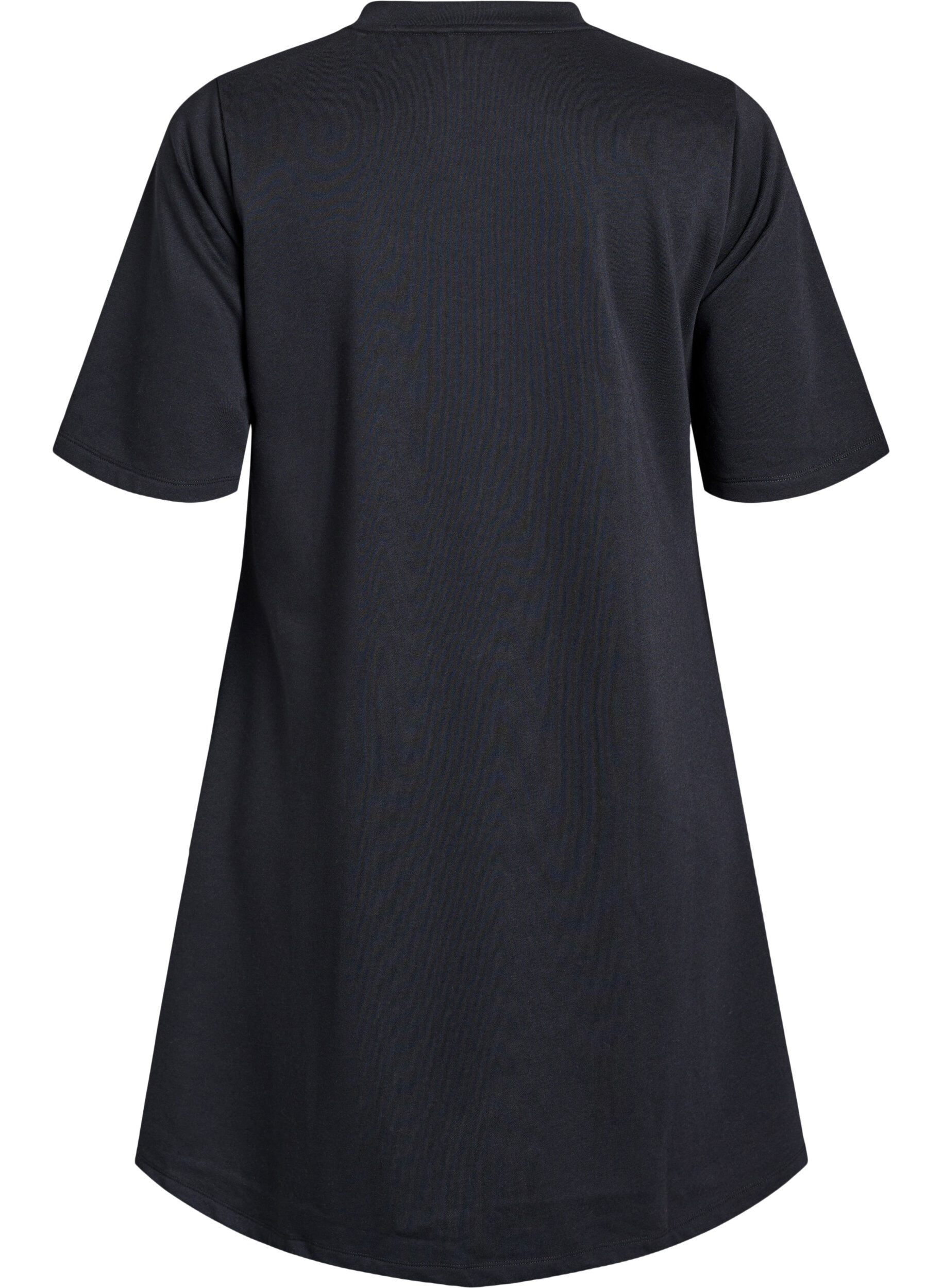 Zizzi Knielanges Jerseykleid mit Taschen und A-Schnitt, Schwarz, Packshot image number 1