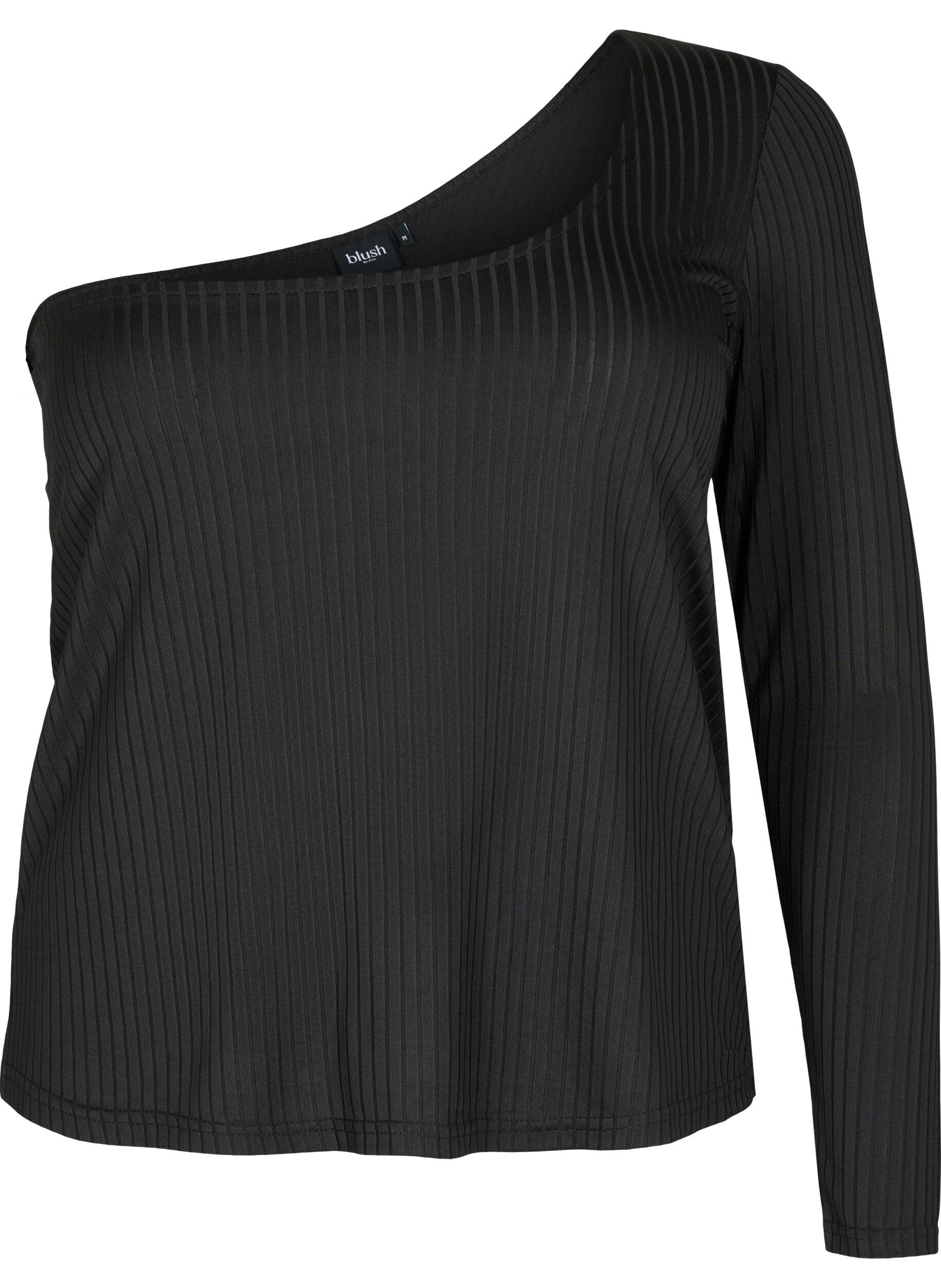 Zizzi One -Shoulder Bluse, Black, Packshot image number 0