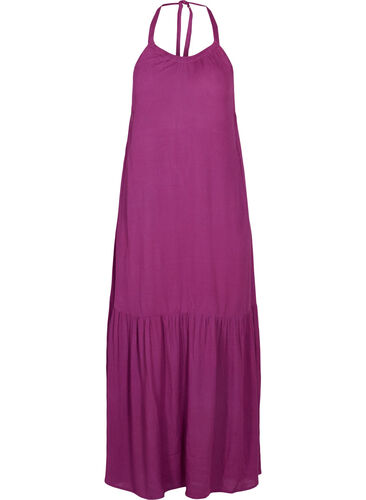 Langes Strandkleid aus Viskose, Dark Purple, Packshot image number 0