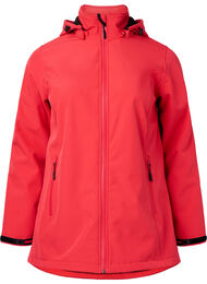 Softshell-Jacke mit abnehmbarer Kapuze, Poppy Red, Packshot