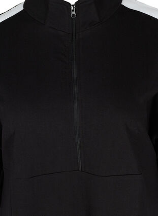 Baumwoll-Sweatkleid mit Reißverschluss und 3/4 Ärmeln, Black, Packshot image number 2