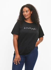 FLASH - T-Shirt mit Motiv, Black Be Kind, Model