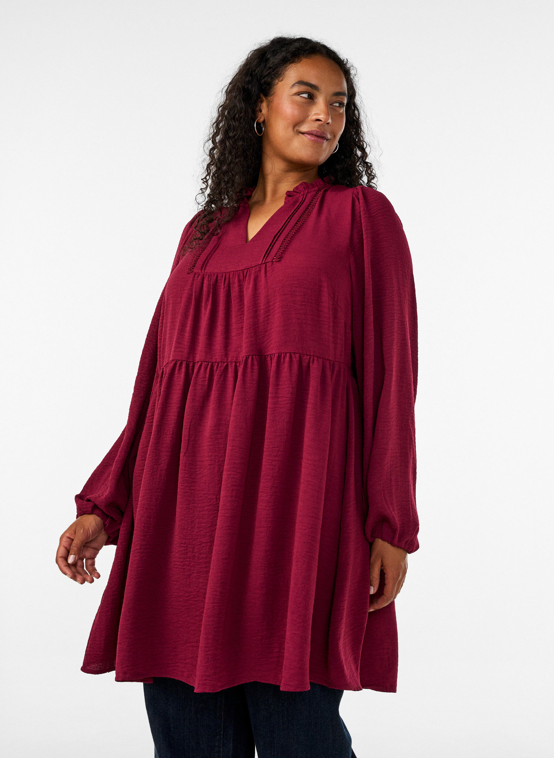 ZizziA-Linien-Kleid mit Empire-Linie, Rot, Model image number 0