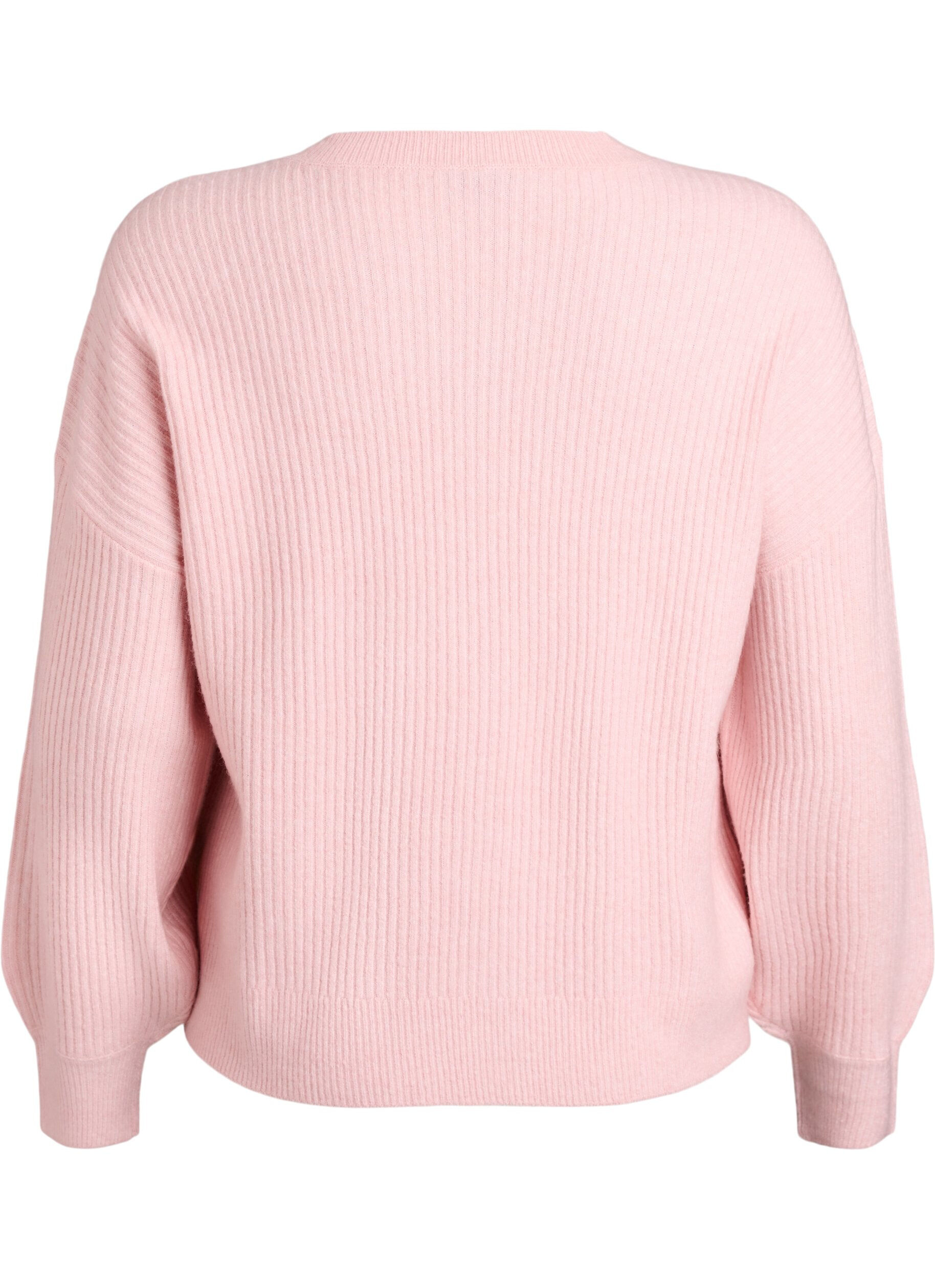 ZizziRippenstrick Strickjacke mit Kn&ouml;pfen, Pink, Packshot image number 1