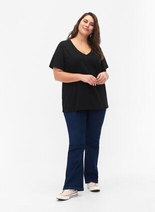 FLASH - 2er-Pack T-Shirts mit V-Ausschnitt, Black/Black, Model image number 2