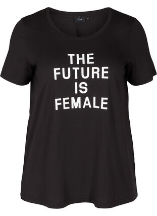 T-Shirt mit Print, Black FUTURE , Packshot image number 0