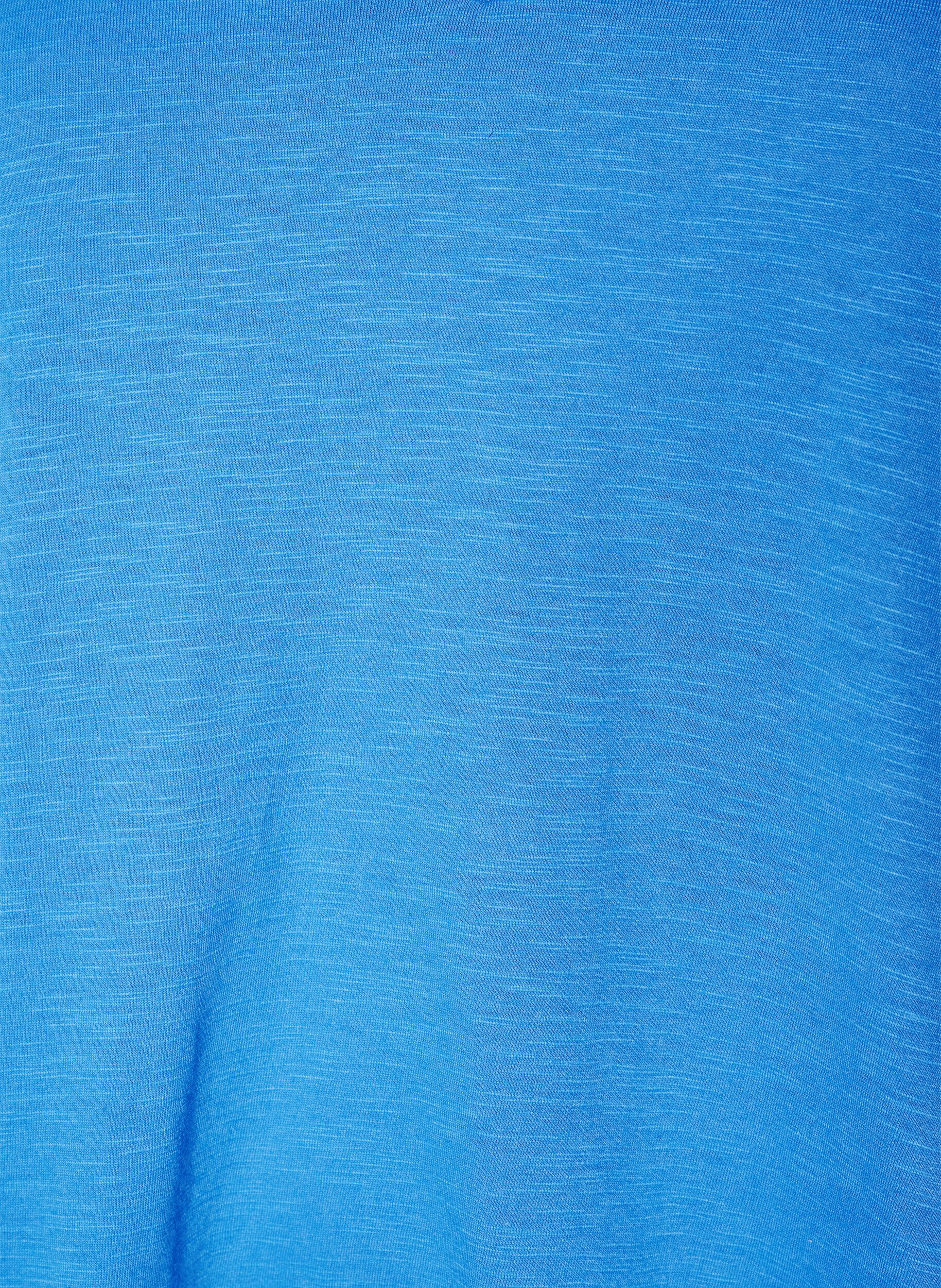 Zizzi Kurz&auml;rmeliges Basic T-Shirt mit V-Ausschnitt, Blau, Packshot image number 2