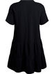 Kurzes A-Linien-Kleid aus Baumwollmusselin, Schwarz, Packshot image number 1