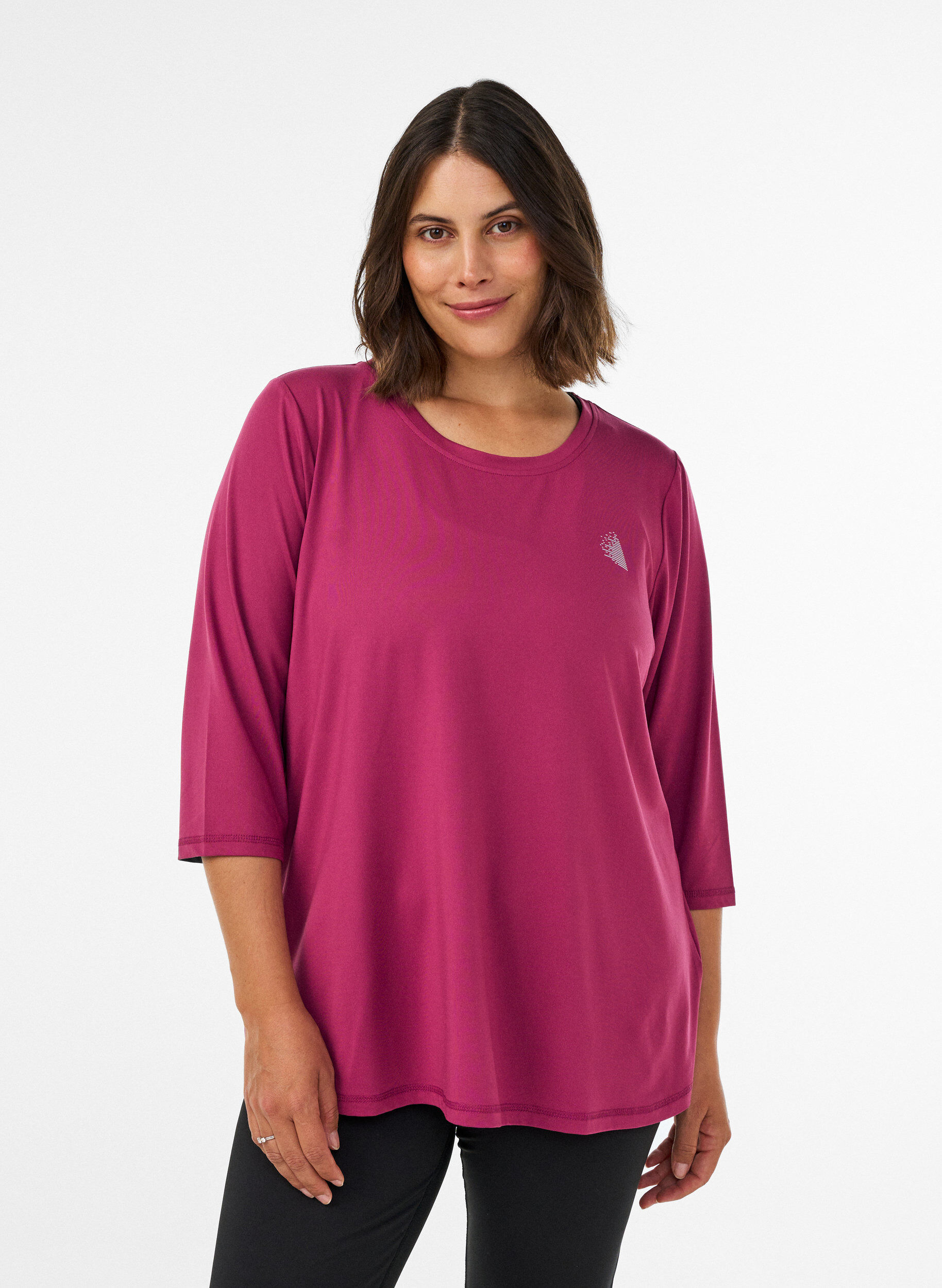 ZizziTrainingsshirt mit 3/4-&Auml;rmeln, Pink, Model image number 0