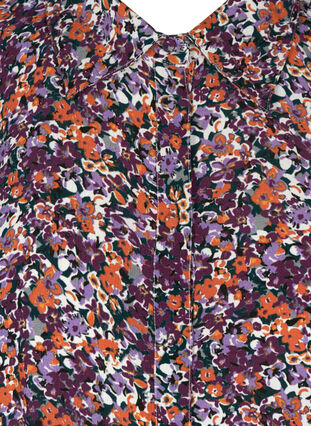 Hemdbluse aus Viskose mit Blumenmuster, Purple flower AOP, Packshot image number 2