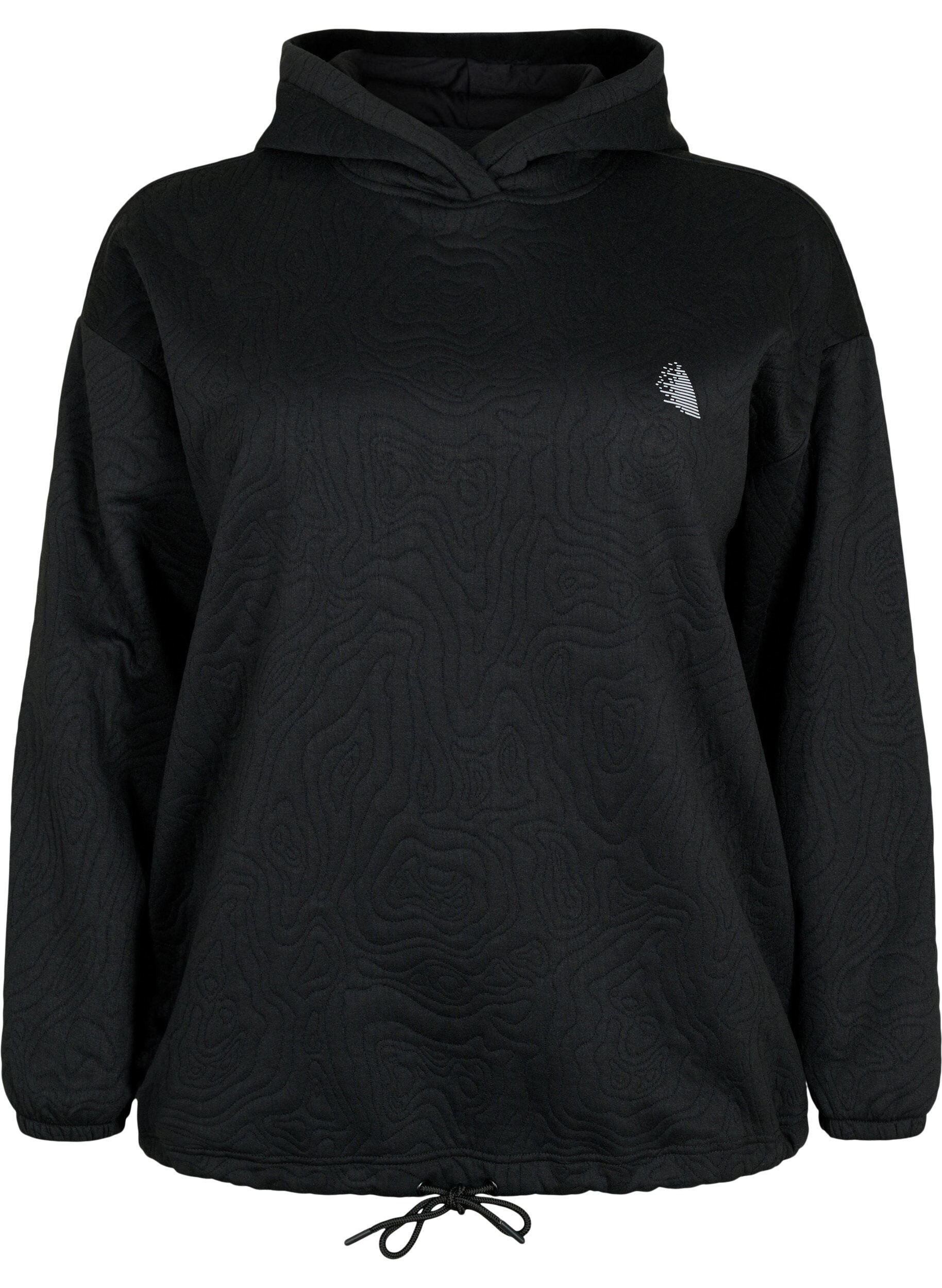 Zizzi Sportliches Sweatshirt mit Kapuze, Black, Packshot image number 0