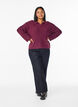 Zopfmuster-Pullover mit Polokragen, Dunkles Bordeaux, Model image number 1
