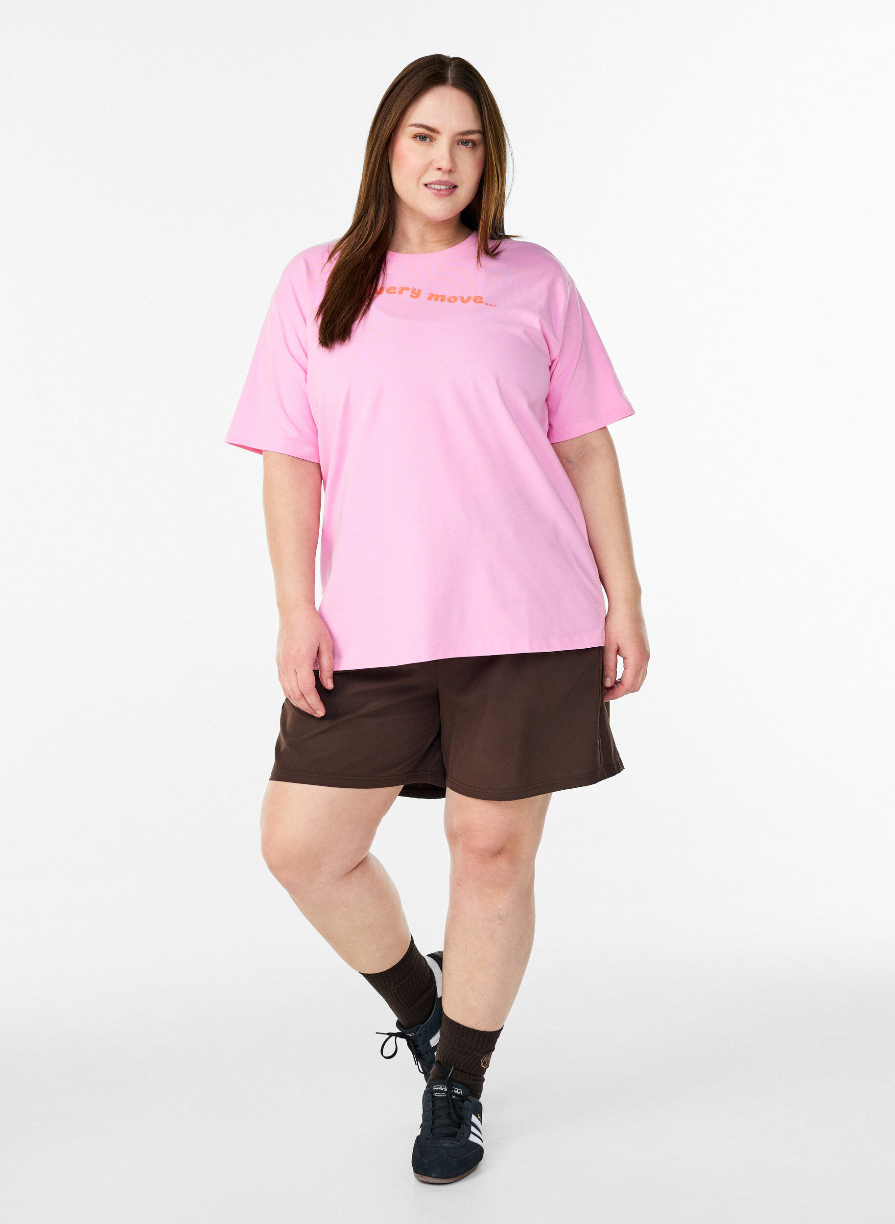 Zizzi Sportliches T-Shirt aus Bio-Baumwolle, Pink, Model image number 1