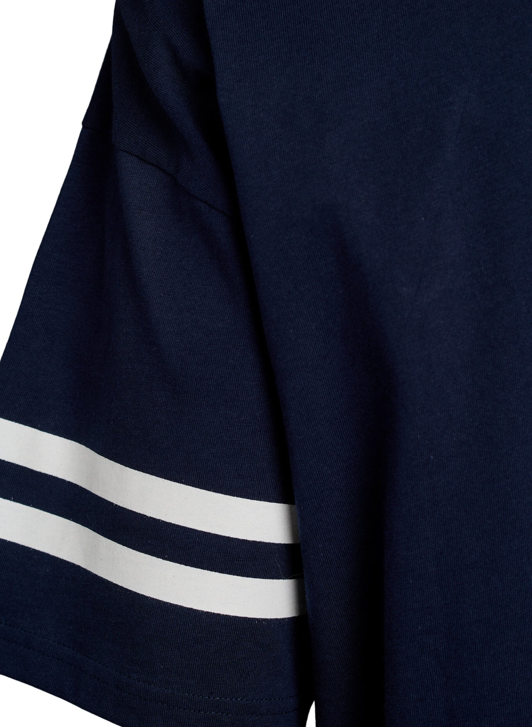 Zizzi Sportliches Oversize-College-T-Shirt, Blau, Packshot image number 3