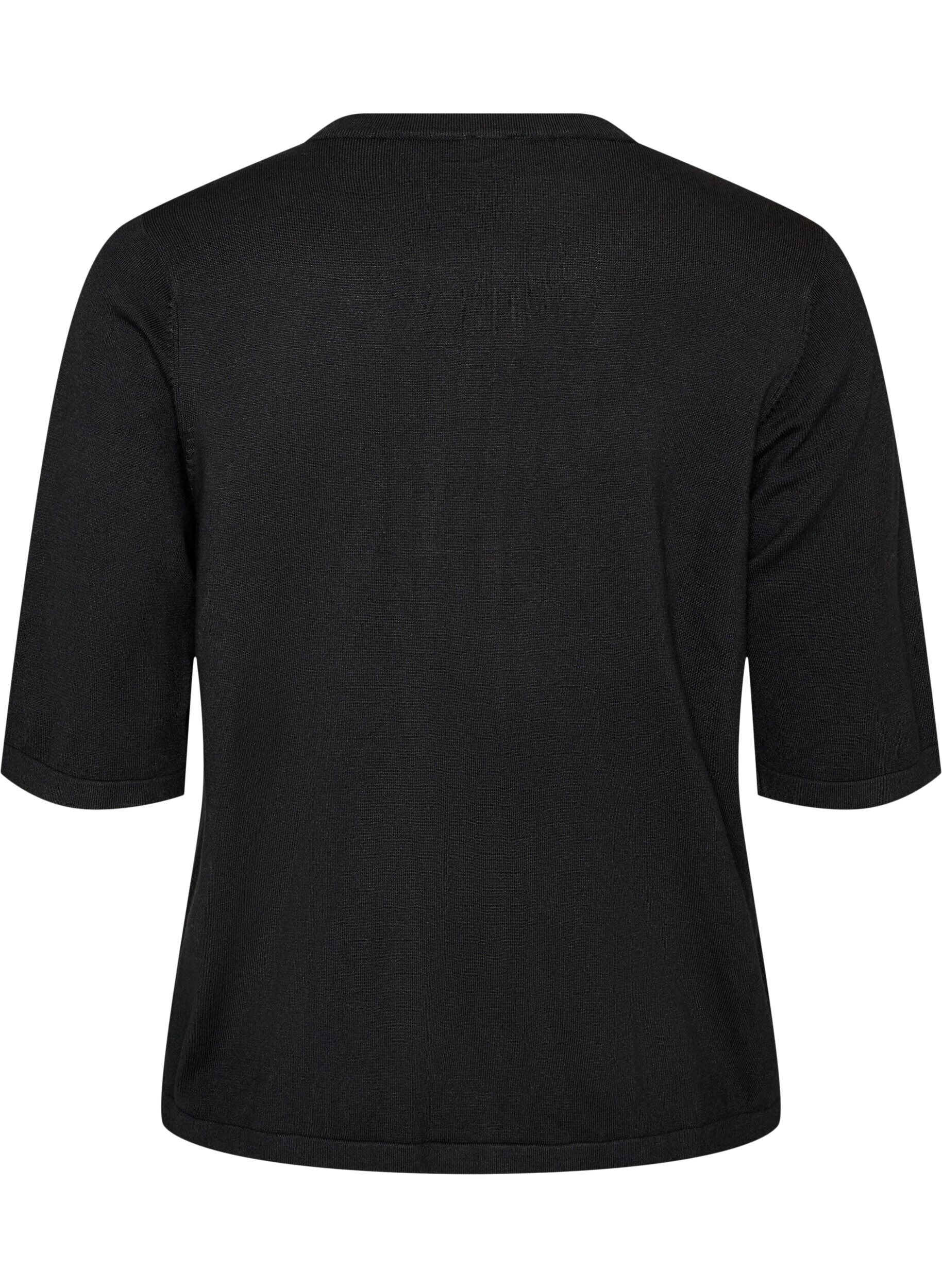 ZizziStrickjacke mit Herzkn&ouml;pfen und kurzen &Auml;rmeln, Schwarz, Packshot image number 1