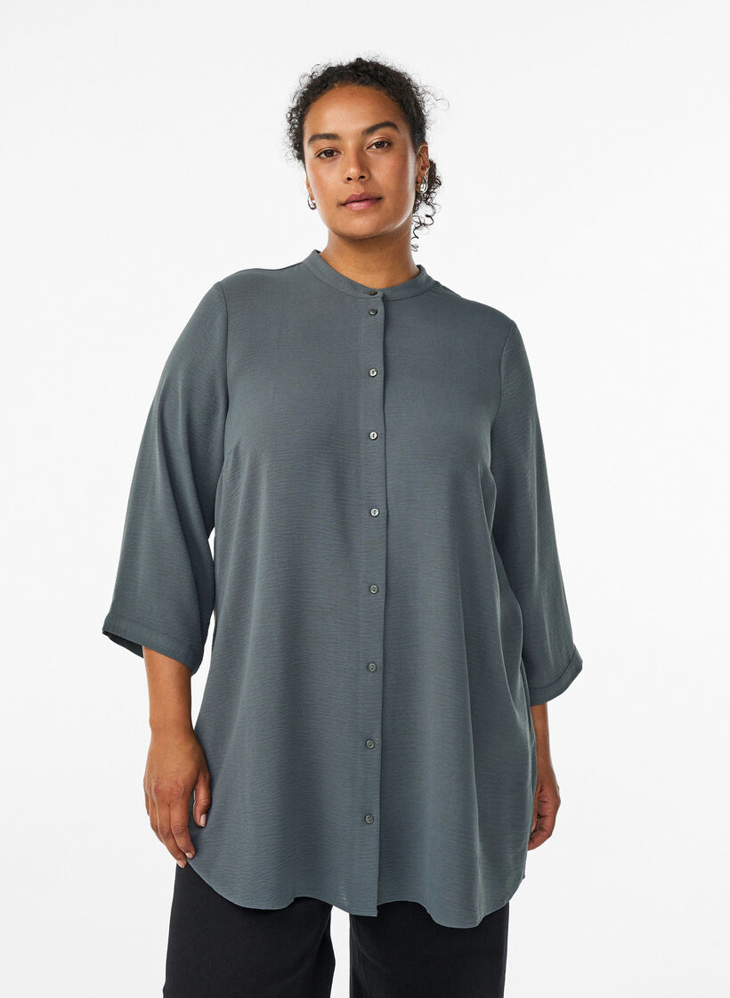 Tunika mit 3/4-&Auml;rmeln, Gr&uuml;n, Model image number 0