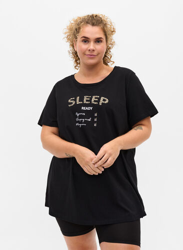 Oversize Nachtshirt aus Bio-Baumwolle, Black Sleep, Model image number 0