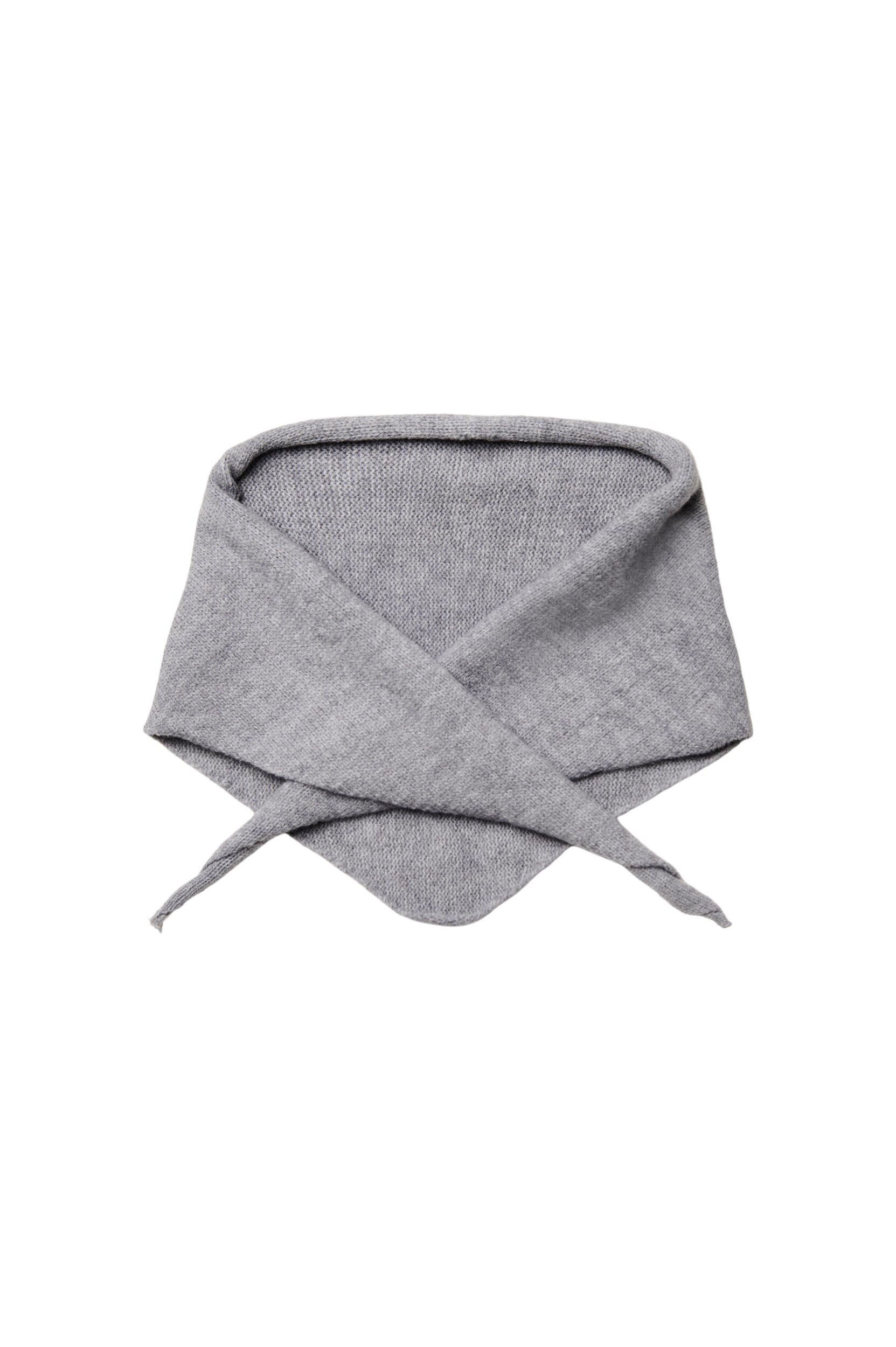ZizziGestricktes Dreieckstuch, Grau, Packshot image number 0