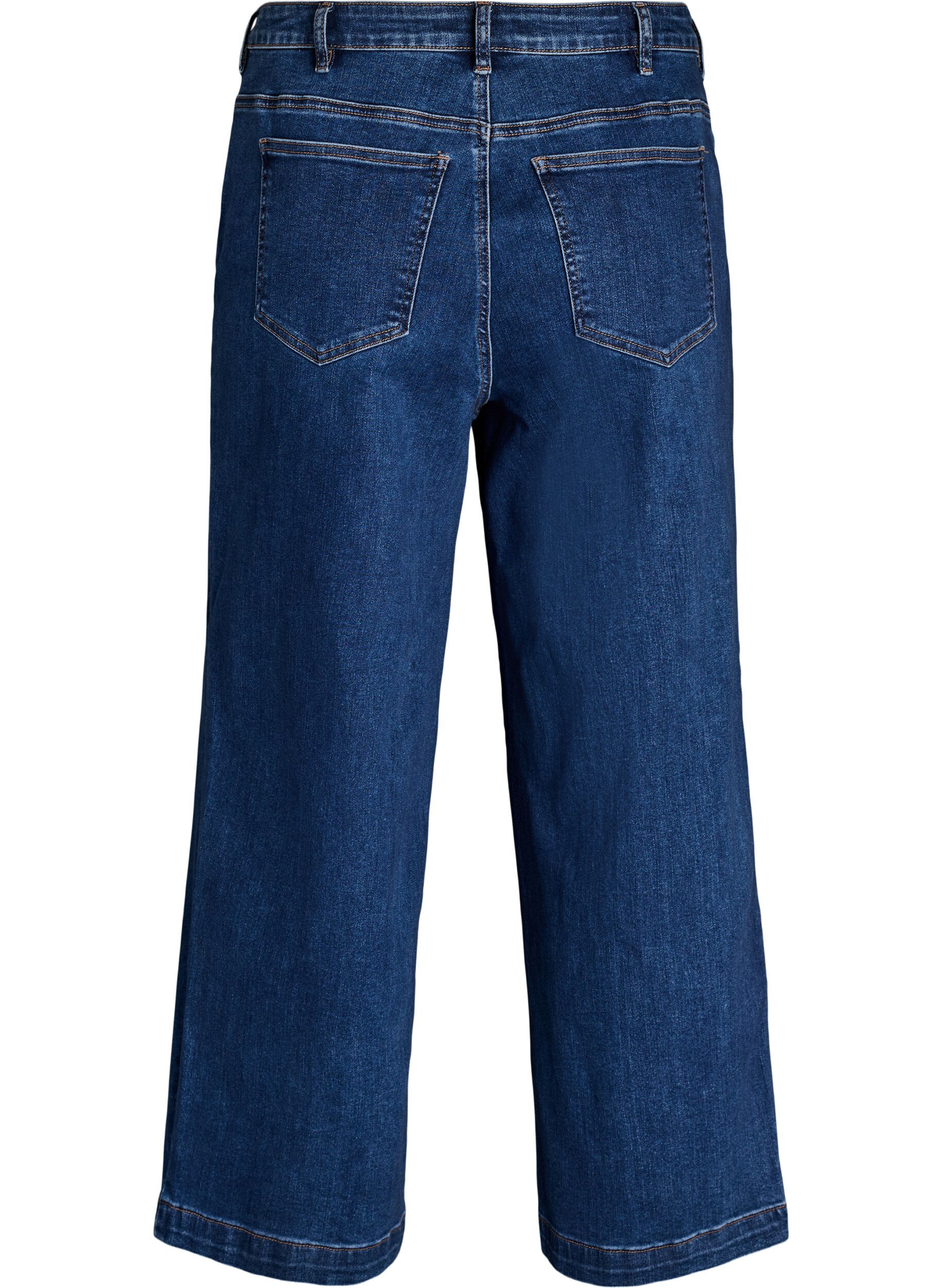 Zizzi Kiana Jeans mit Straight Fit und hoher Taille, Blau, Packshot image number 1