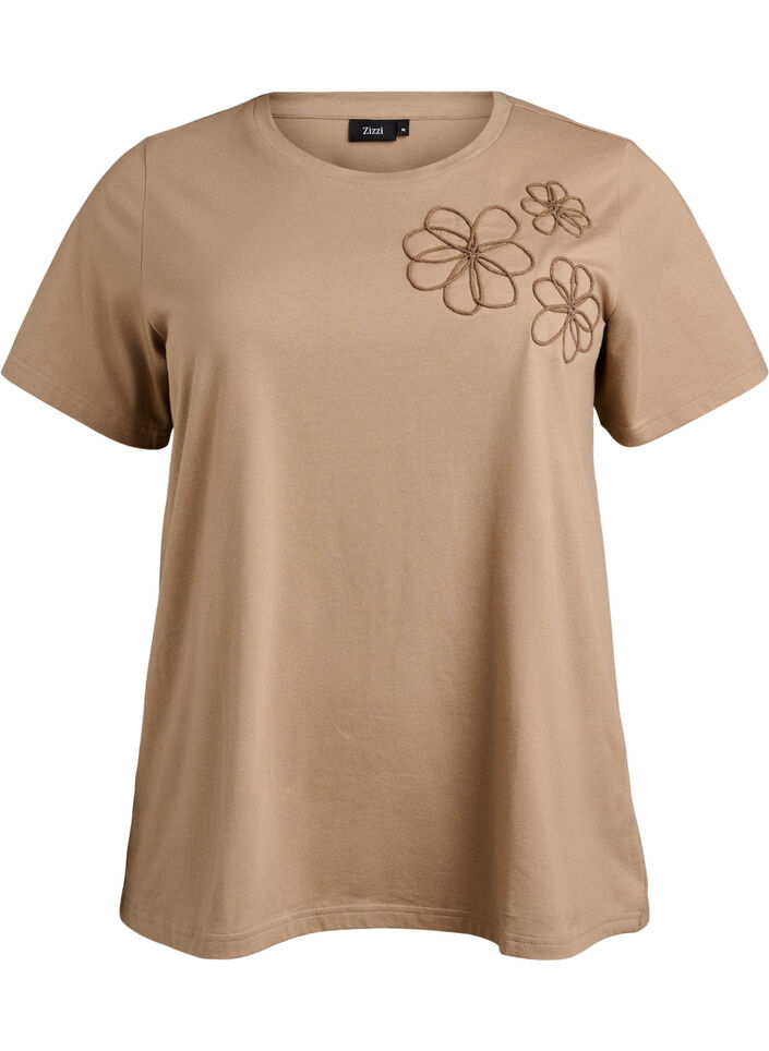 T-Shirt mit dekorativen Details, Beige, Packshot image number 0