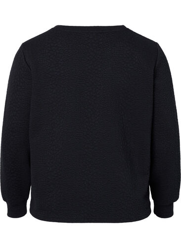 Einfarbige, strukturierte Bluse, Black, Packshot image number 1