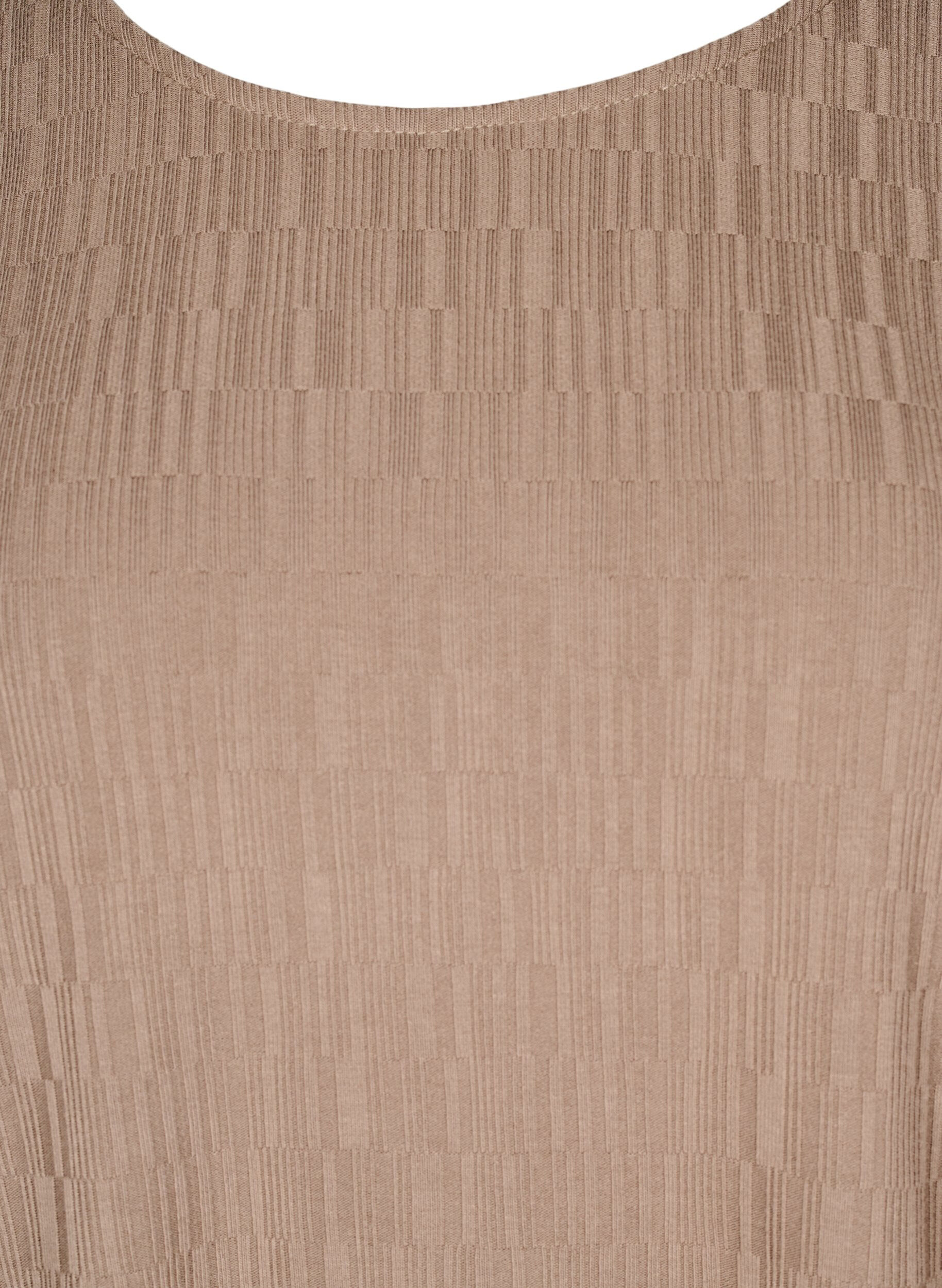 Zizzi Bluse mit Struktur und 3/4-&Auml;rmeln, Braun, Packshot image number 2