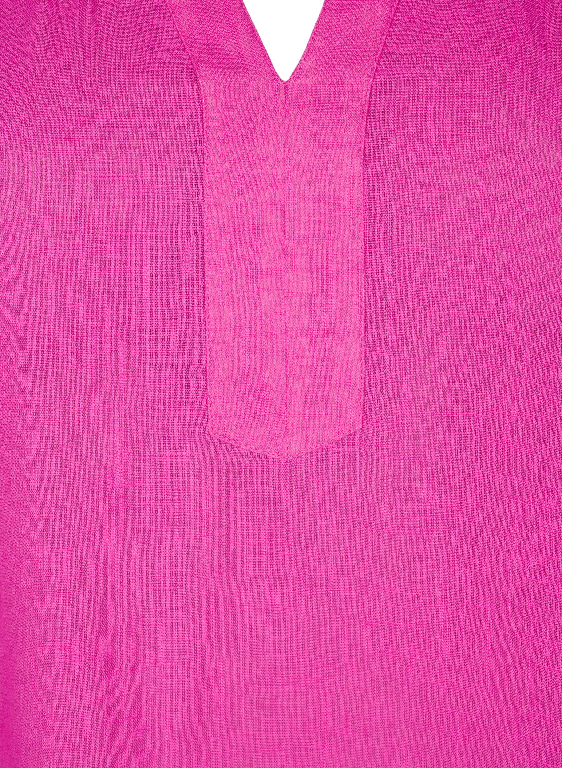 Zizzi Tunika aus Baumwolle mit V-Ausschnitt., Rot, Packshot image number 2