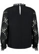  Viskosebluse mit crochet Ärmeln, Black, Packshot image number 1