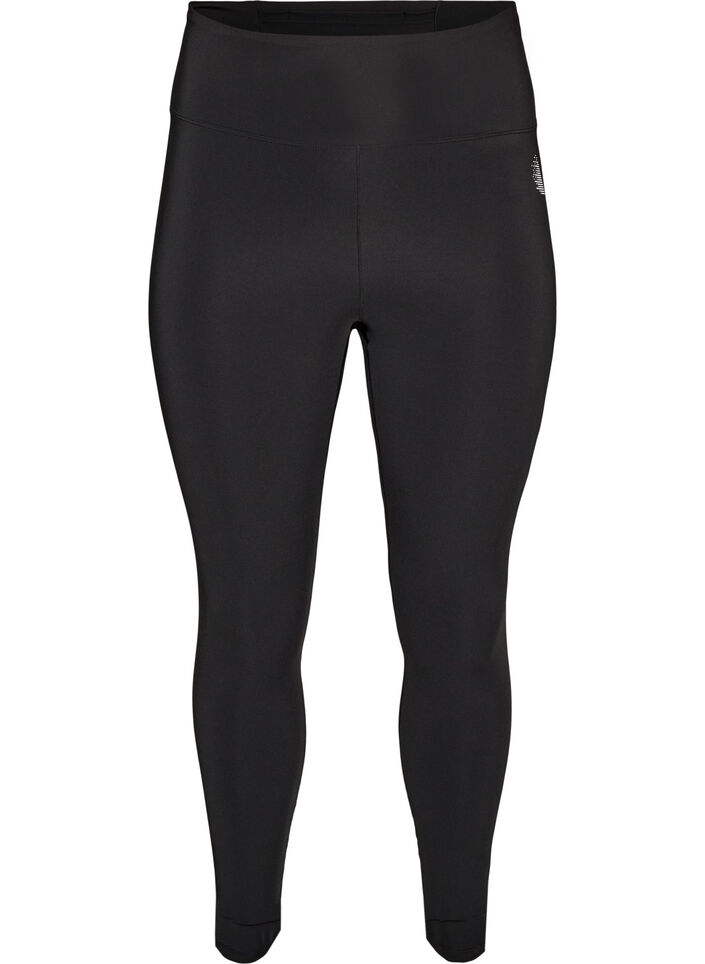 Trainingstights mit hoher Taille und Tasche im Bund, Schwarz, Packshot image number 0