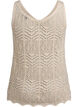 Ärmellose Stricktop mit V-Ausschnitt, Beige, Packshot image number 1