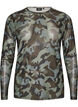 Bluse aus Mesh mit Print, Gr&uuml;n, Packshot image number 0