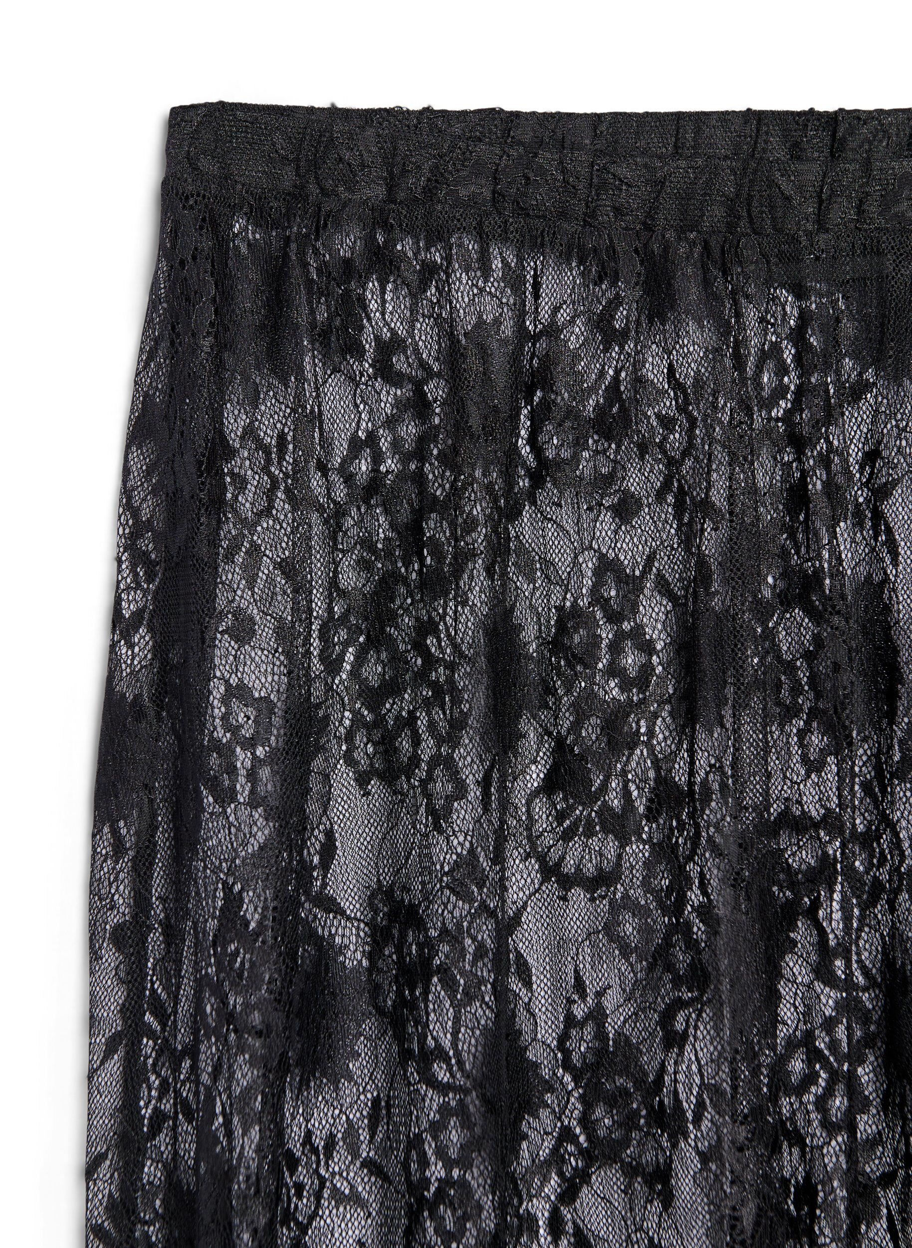 Zizzi Langer Rock aus transparenter Spitze, Black, Packshot image number 3