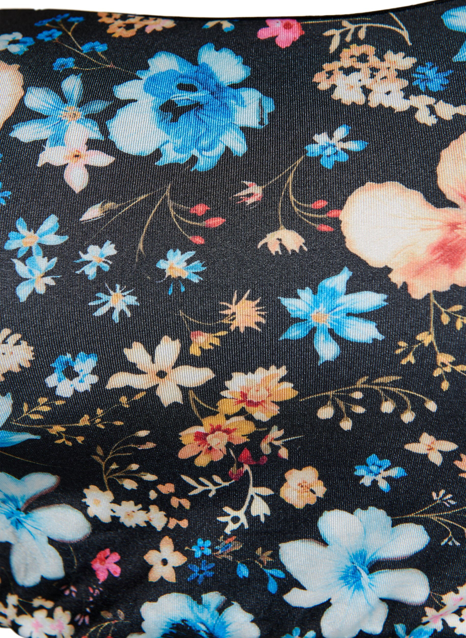 ZizziGebl&uuml;mtes Bandeau-Bikinioberteil, Blau, Packshot image number 2