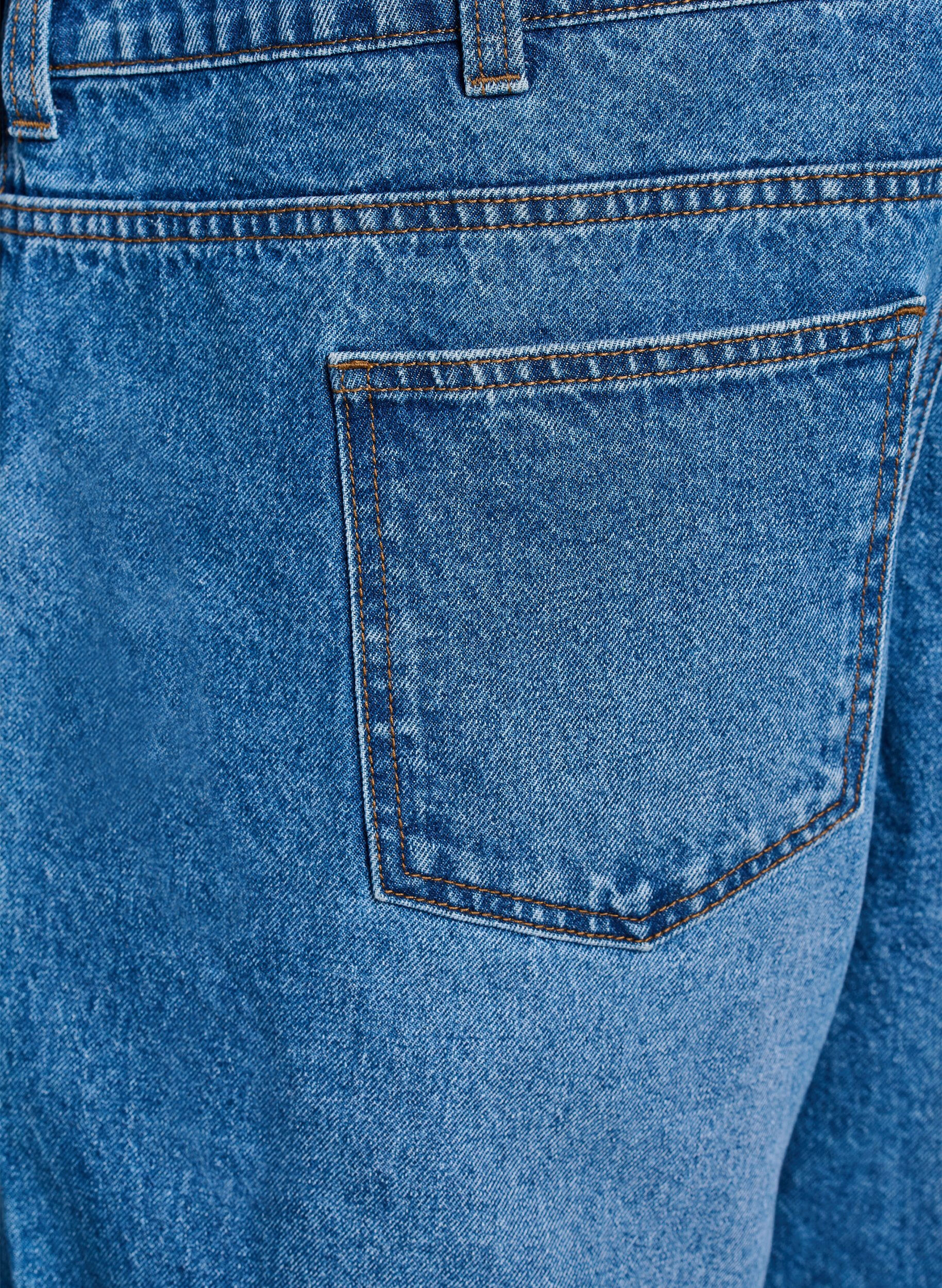Zizzi Jeans-Latzhose mit weitem Bein, Blau, Packshot image number 3