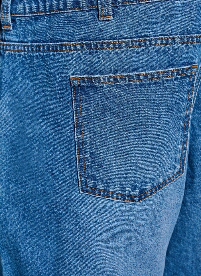 Jeans-Latzhose mit weitem Bein, Blau, Packshot image number 3