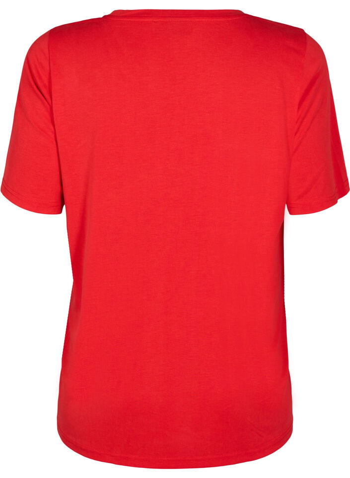 T-Shirt aus TENCEL™ Modal mit Rundhalsausschnitt, Rot, Packshot image number 1