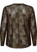 Bluse aus Mesh mit Blumen und Pailletten, Braun, Packshot image number 1
